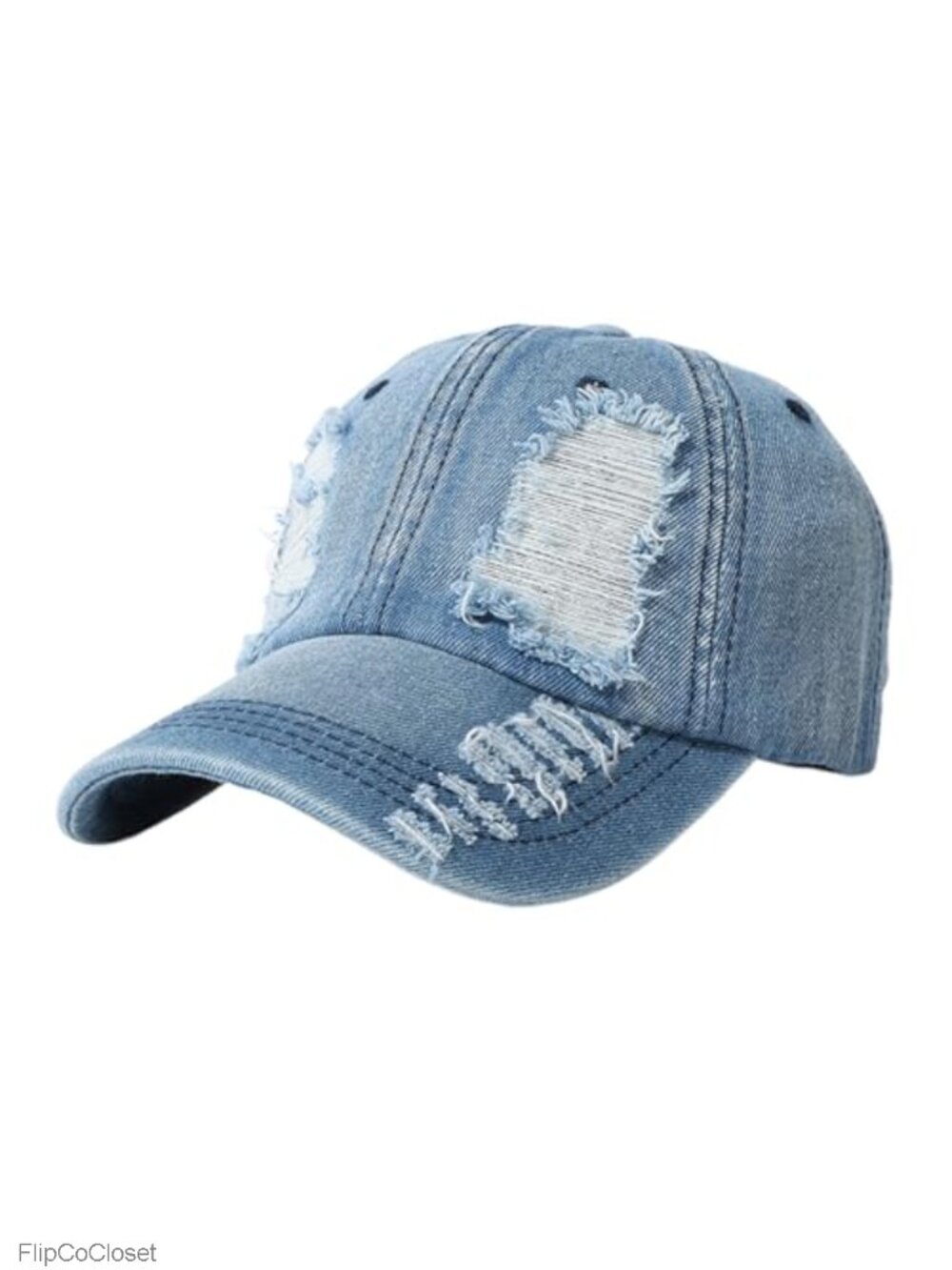 Vintage Washed Distressed Denim Baseball Cap Adjustable Trucker Hat Women